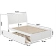 Portland Queen Wood Platform Bed with Footboard & Twin XL Trundle in White