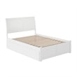 Portland Queen Wood Platform Bed with Footboard & Twin XL Trundle in White