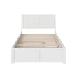 Portland Queen Wood Platform Bed with Footboard & Twin XL Trundle in White