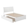 Portland Queen Wood Platform Bed with Footboard & Twin XL Trundle in White
