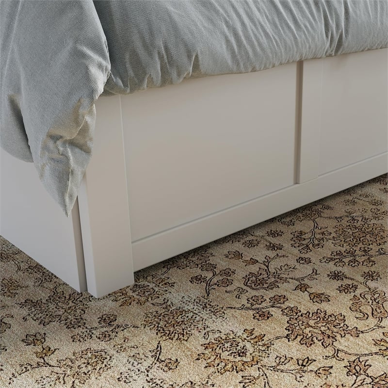 AFI Canyon Twin XL Wood Platform Bed with Footboard & Twin XL Trundle in White