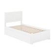 AFI Canyon Twin Solid Wood Platform Bed with Footboard & Twin Trundle in White