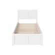 AFI Canyon Twin Solid Wood Platform Bed with Footboard & Twin Trundle in White