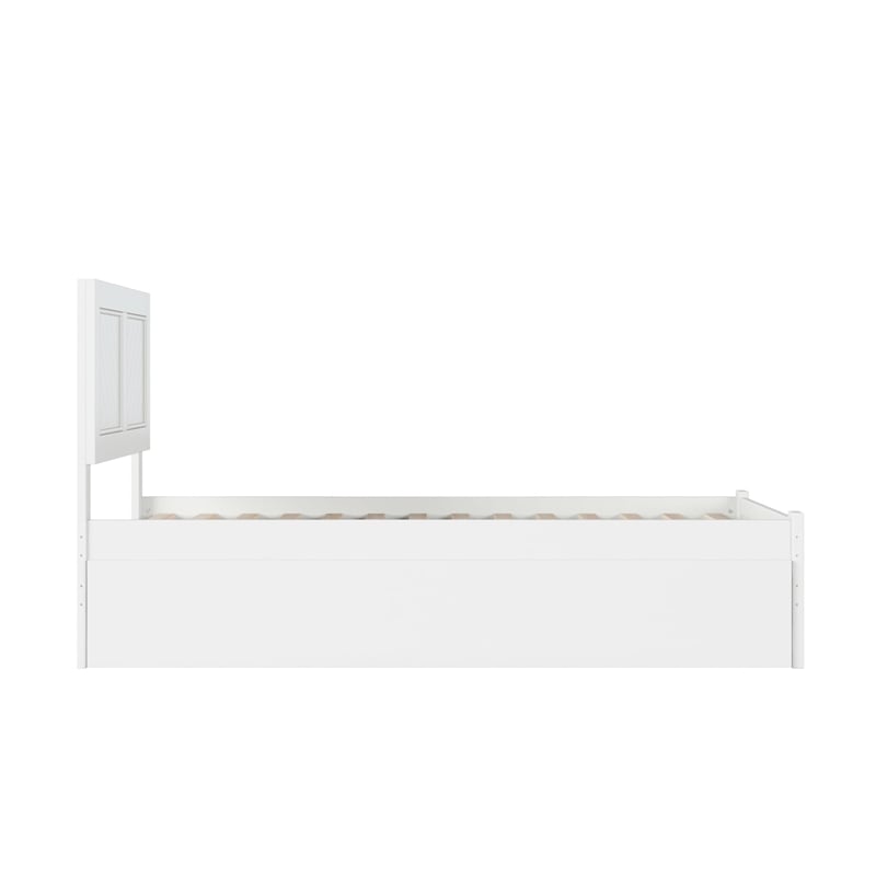 AFI Canyon Twin Solid Wood Platform Bed with Footboard & Twin Trundle in White