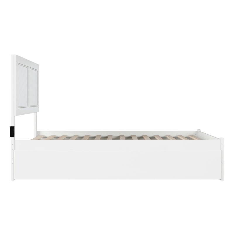 AFI Canyon Full Solid Wood Platform Bed with Footboard & Full Trundle in White