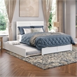 AFI Canyon Full Solid Wood Platform Bed with Footboard & Full Trundle in White