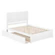 AFI Canyon King Wood Platform Bed with Footboard & Twin XL Trundle in White