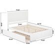 AFI Canyon King Wood Platform Bed with Footboard & Twin XL Trundle in White