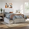 AFI Canyon Twin XL Wood Platform Bed with Footboard & Set of 2 Drawers in White