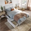 AFI Canyon Twin XL Wood Platform Bed with Footboard & Set of 2 Drawers in White