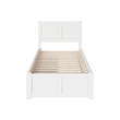 AFI Canyon Twin XL Wood Platform Bed with Footboard & Set of 2 Drawers in White