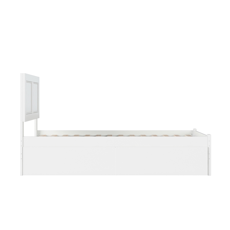 AFI Canyon Twin XL Wood Platform Bed with Footboard & Set of 2 Drawers in White