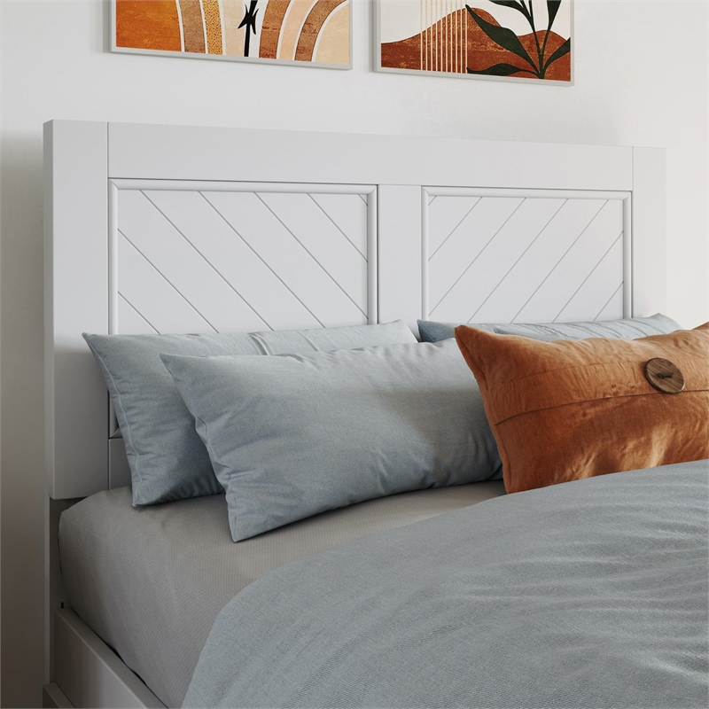 AFI Canyon Twin Wood Storage Platform Bed with Footboard & 2 Drawers in White