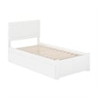 AFI Canyon Twin Wood Storage Platform Bed with Footboard & 2 Drawers in White