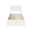 AFI Canyon Twin Wood Storage Platform Bed with Footboard & 2 Drawers in White