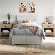 AFI Canyon Twin Wood Storage Platform Bed with Footboard & 2 Drawers in White