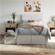 AFI Canyon Twin Wood Storage Platform Bed with Footboard & 2 Drawers in White