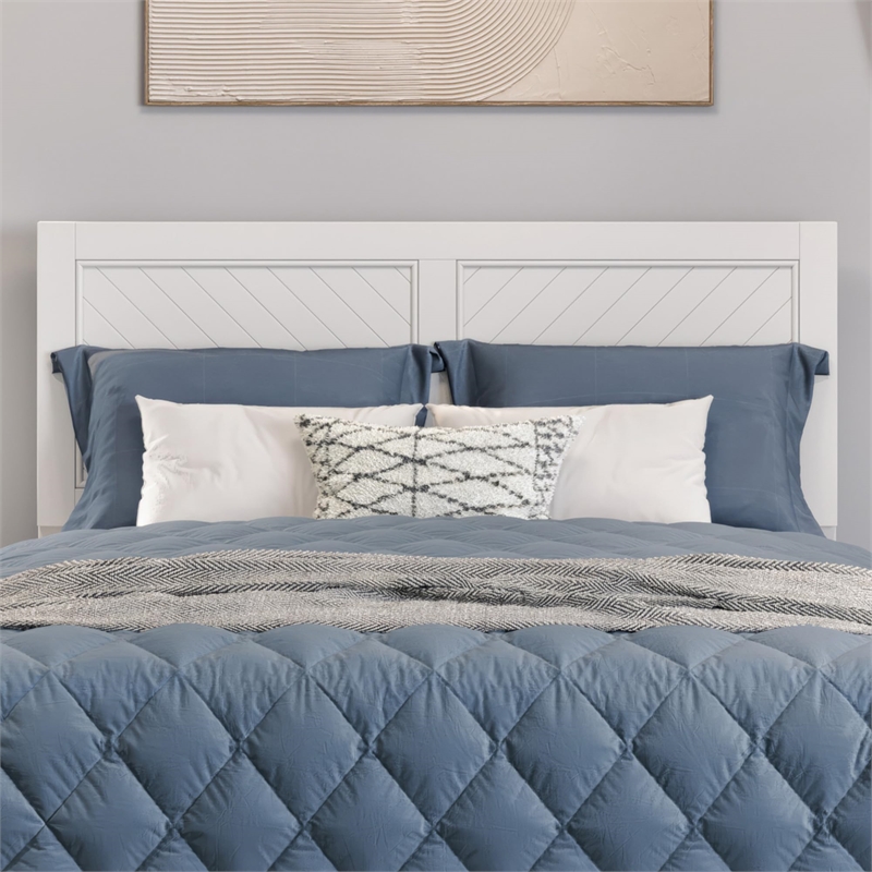 AFI Canyon Full Wood Platform Bed with Footboard & 2 Storage Drawers in White