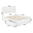 AFI Canyon Full Wood Platform Bed with Footboard & 2 Storage Drawers in White