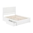 AFI Canyon Queen Wood Platform Bed with Footboard & 2 Storage Drawers in White