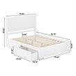 AFI Canyon King Wood Platform Bed with Footboard & 2 Storage Drawers in White
