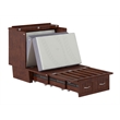 Nantucket Twin Wood Murphy Bed Chest w/ Mattress and Built-in Charger in Walnut