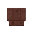 Nantucket Twin Wood Murphy Bed Chest w/ Mattress and Built-in Charger in Walnut