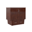 Nantucket Twin Wood Murphy Bed Chest w/ Mattress and Built-in Charger in Walnut