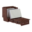 AFI Sydney Twin Solid Wood Murphy Bed Chest with Mattress in Walnut