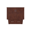 AFI Sydney Twin Solid Wood Murphy Bed Chest with Mattress in Walnut