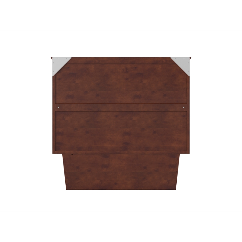 AFI Sydney Twin Solid Wood Murphy Bed Chest with Mattress in Walnut