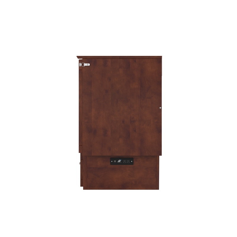 AFI Sydney Twin Solid Wood Murphy Bed Chest with Mattress in Walnut