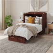 AFI Sydney Twin Solid Wood Murphy Bed Chest with Mattress in Walnut