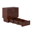 AFI Sydney Twin Solid Wood Murphy Bed Chest with Mattress in Walnut