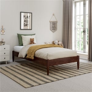 Pasadena Twin Low Profile Wood Platform Bed in Walnut