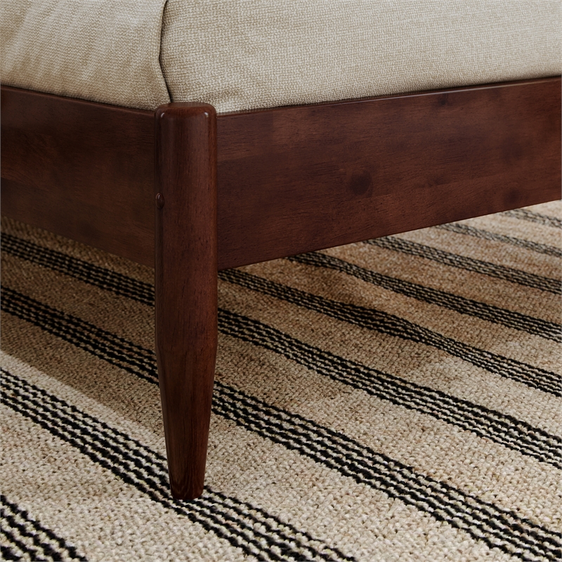 Pasadena Twin Low Profile Wood Platform Bed in Walnut