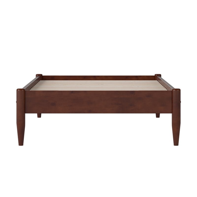 Pasadena Twin Low Profile Wood Platform Bed in Walnut