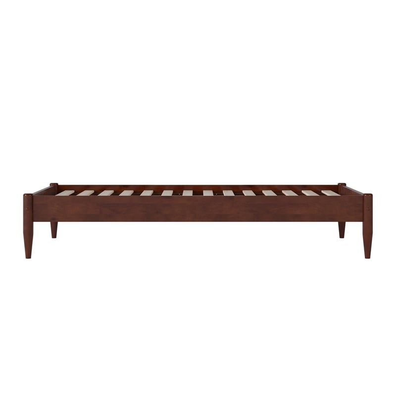 Pasadena Twin Low Profile Wood Platform Bed in Walnut