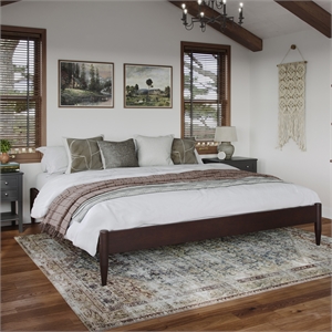 Pasadena 12&quot King Low Profile Solid Wood Platform Bed in Espresso