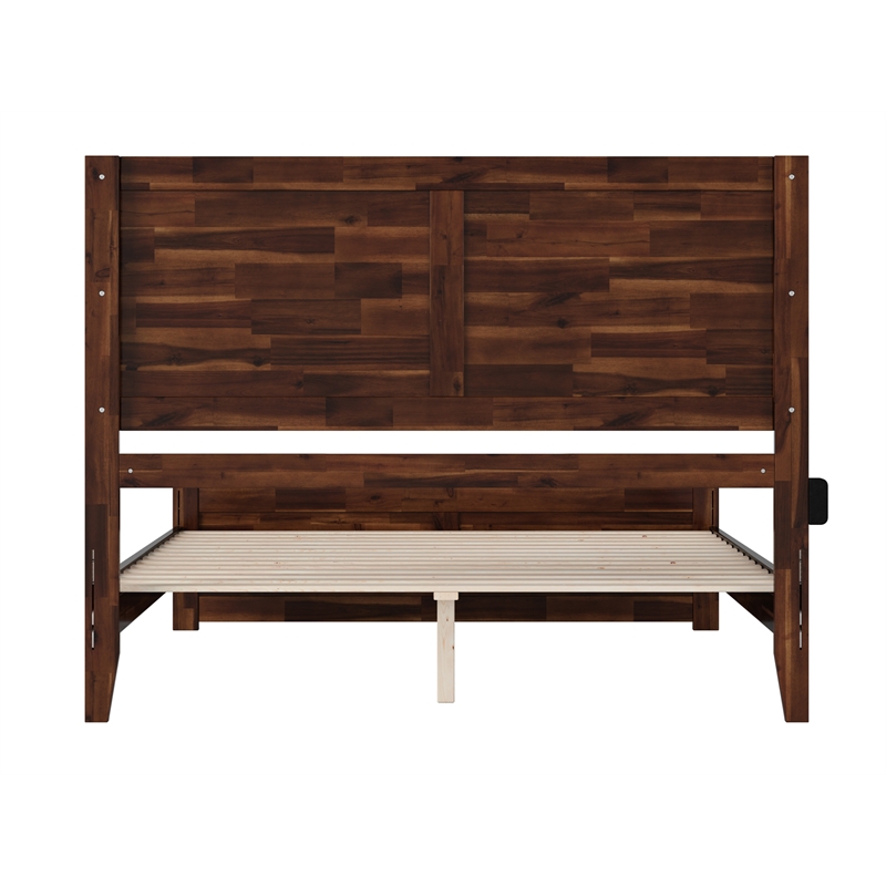 Berkshire Queen Low Wood Platform Bed with Matching Footboard in Barnwood