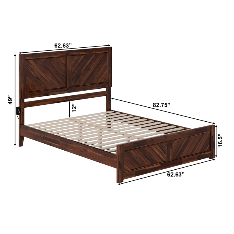 Berkshire Queen Low Wood Platform Bed with Matching Footboard in Barnwood