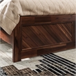 Berkshire Queen Low Wood Platform Bed with Matching Footboard in Barnwood