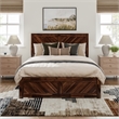 Berkshire Queen Low Wood Platform Bed with Matching Footboard in Barnwood