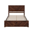 Berkshire Queen Low Wood Platform Bed with Matching Footboard in Barnwood