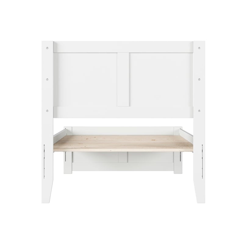 Canyon Twin Wood Platform Bed with Matching Footboard in White