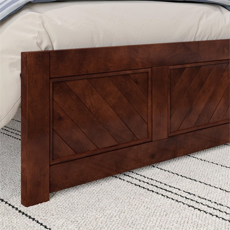 Canyon Twin Wood Platform Bed with Matching Footboard in Walnut