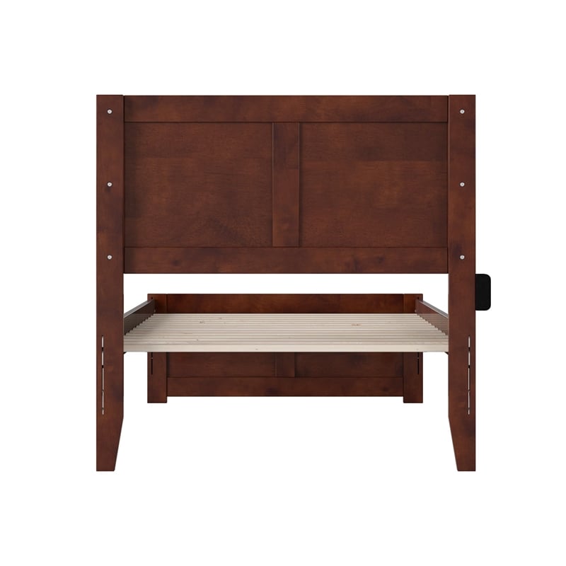 Canyon Twin Wood Platform Bed with Matching Footboard in Walnut