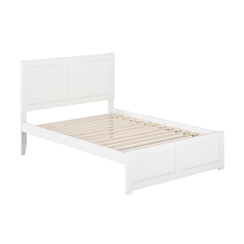 Canyon Full Wood Platform Bed with Matching Footboard in White