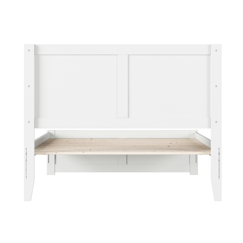 Canyon Full Wood Platform Bed with Matching Footboard in White