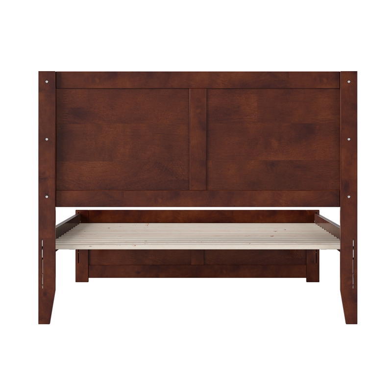 Canyon Full Wood Platform Bed with Matching Footboard in Walnut